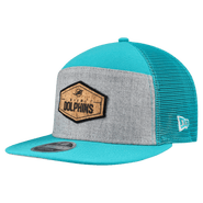 New Era Men's New Era Gray/Aqua Miami Dolphins Cork Split Panel 9FIFTY Trucker Snapback Hat