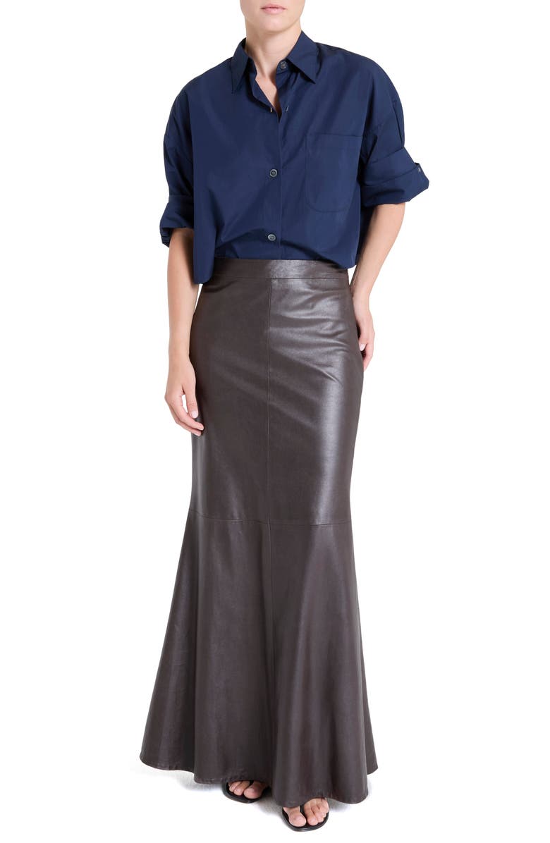 TWP Next Ex Cotton Button-Up Blouse, Alternate, color, Midnight