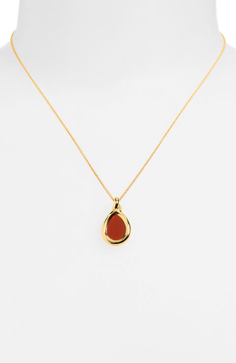 Ochre Gemstone Chain Necklace