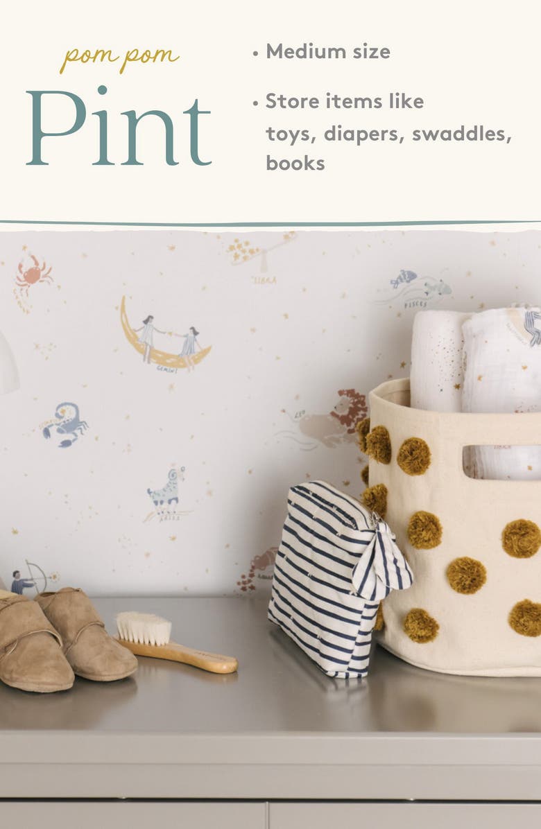 Pehr Pint Pompom Basket, Alternate, color, Natural