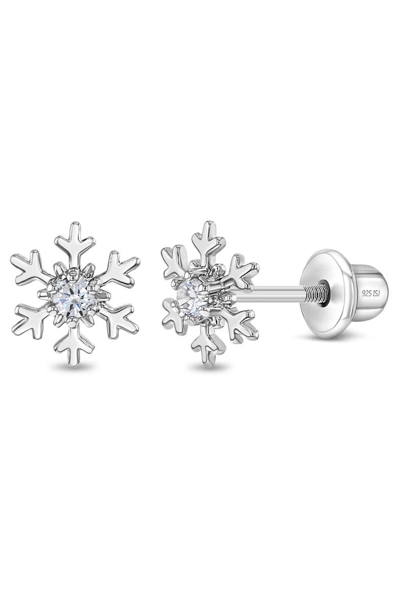 In Season Jewelry Icy Snowflake Earrings, Main, color, Silver