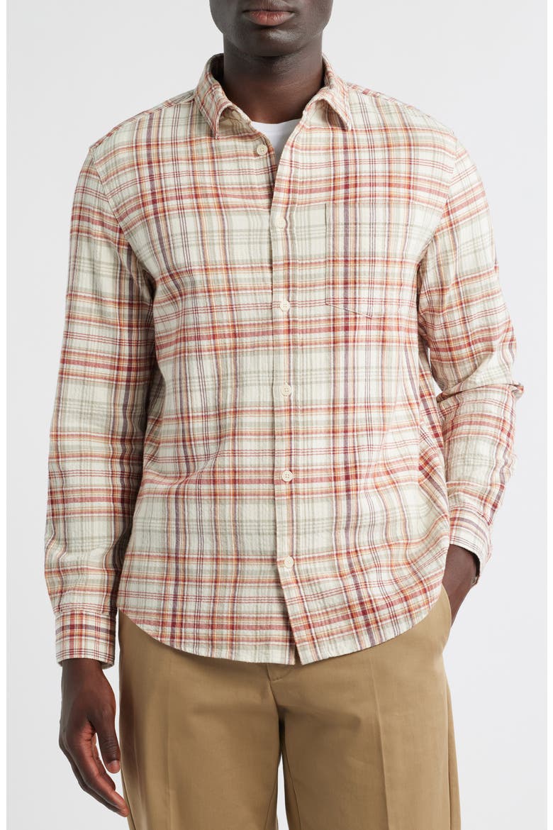 Shelly Seersucker Shirt, Alternate, color, RUST / MULTI