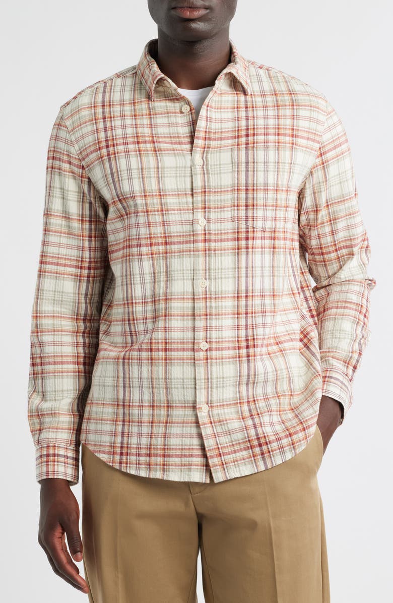 Wax London Shelly Seersucker Shirt, Alternate, color, Rust / Multi