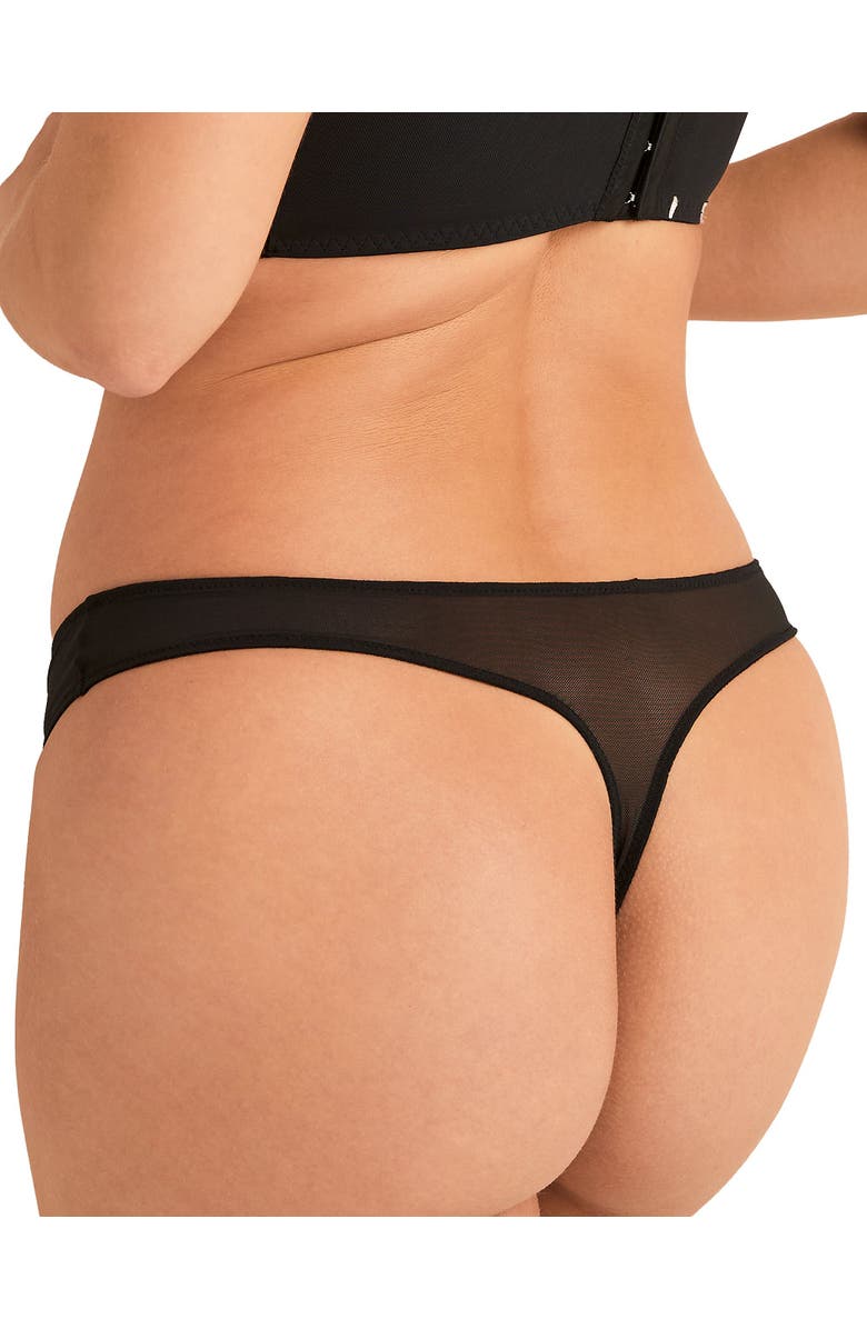Adore Me Carole Thong Panties, Alternate, color, Plaid Black