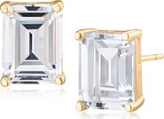 JARDIN Emerald Cut Cubic Zirconia Stud Earrings