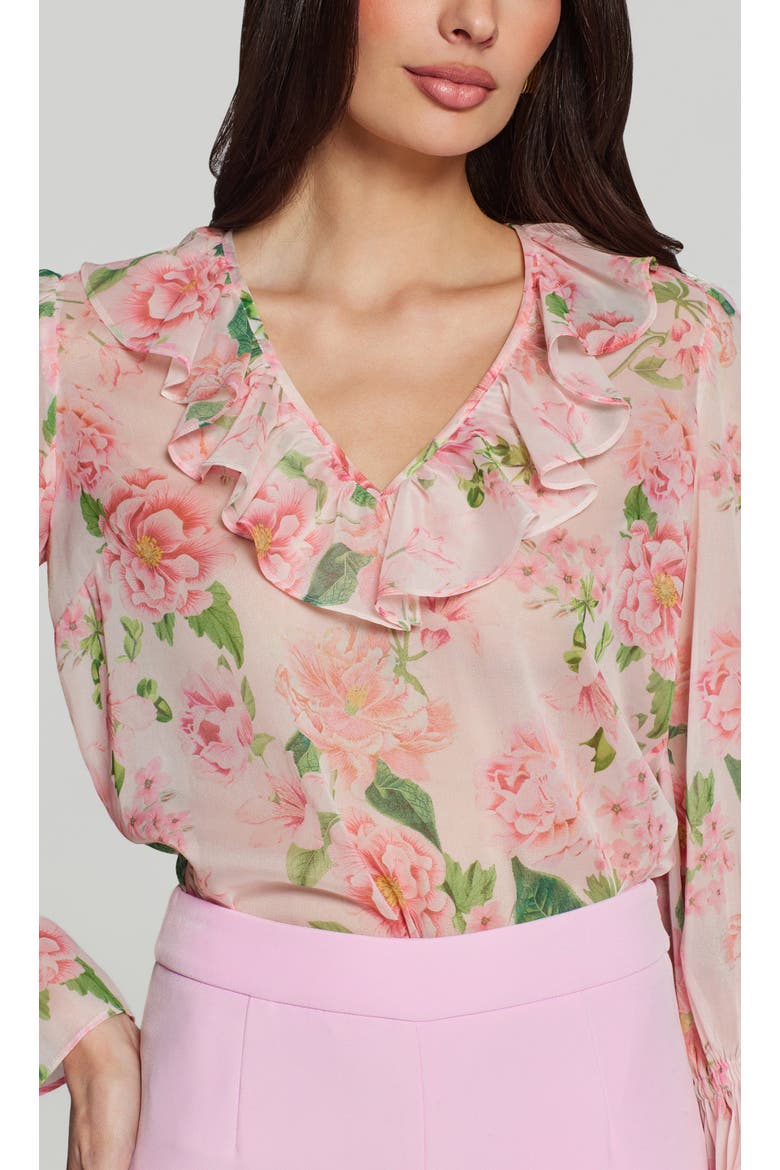 Jada Floral Georgette Blouse, Alternate, color, pink, Floral