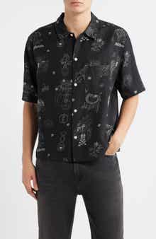 Terra Print Short Sleeve Button-Up Shirt