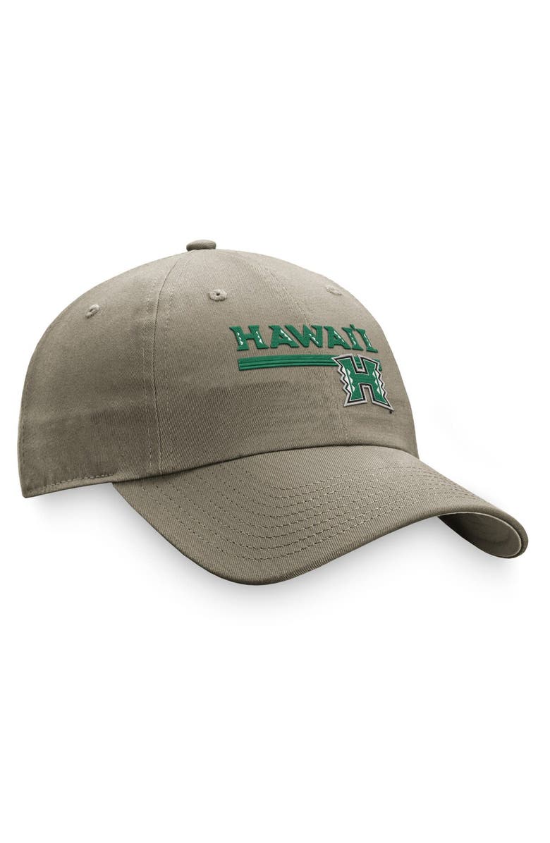 TOP OF THE WORLD Men's Top of the World Khaki Hawaii Warriors Slice Adjustable Hat, Alternate, color,