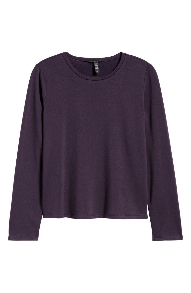 Eileen Fisher Crewneck Top, Alternate, color, Aubergine