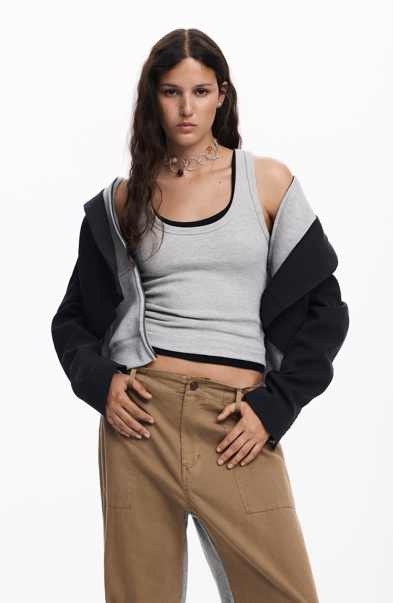 Desigual Knit & Woven Joggers, Alternate, color, Camel