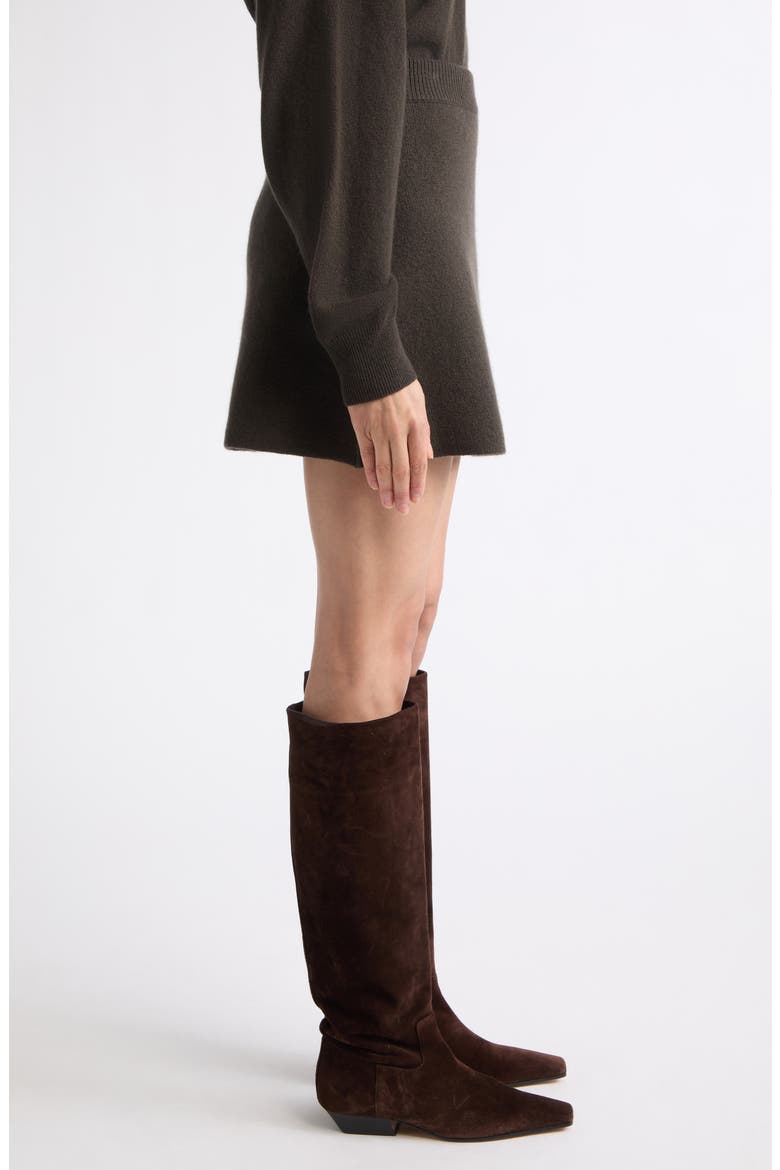 Clare Cashmere Miniskirt, Alternate, color, DARK FERN