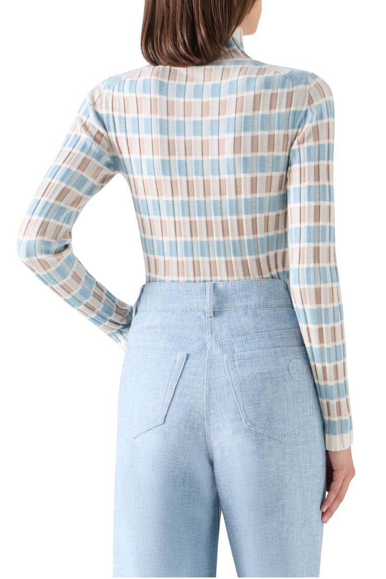 Intarsia Check Wool Turtlneck Sweater, Alternate, color, WINTER WHITE-OAT