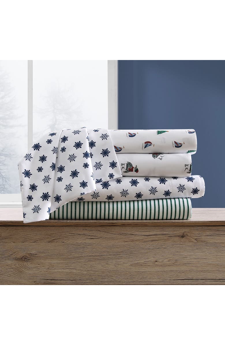 Nautica Holiday Sails Flannel Sheet Set, Alternate, color,