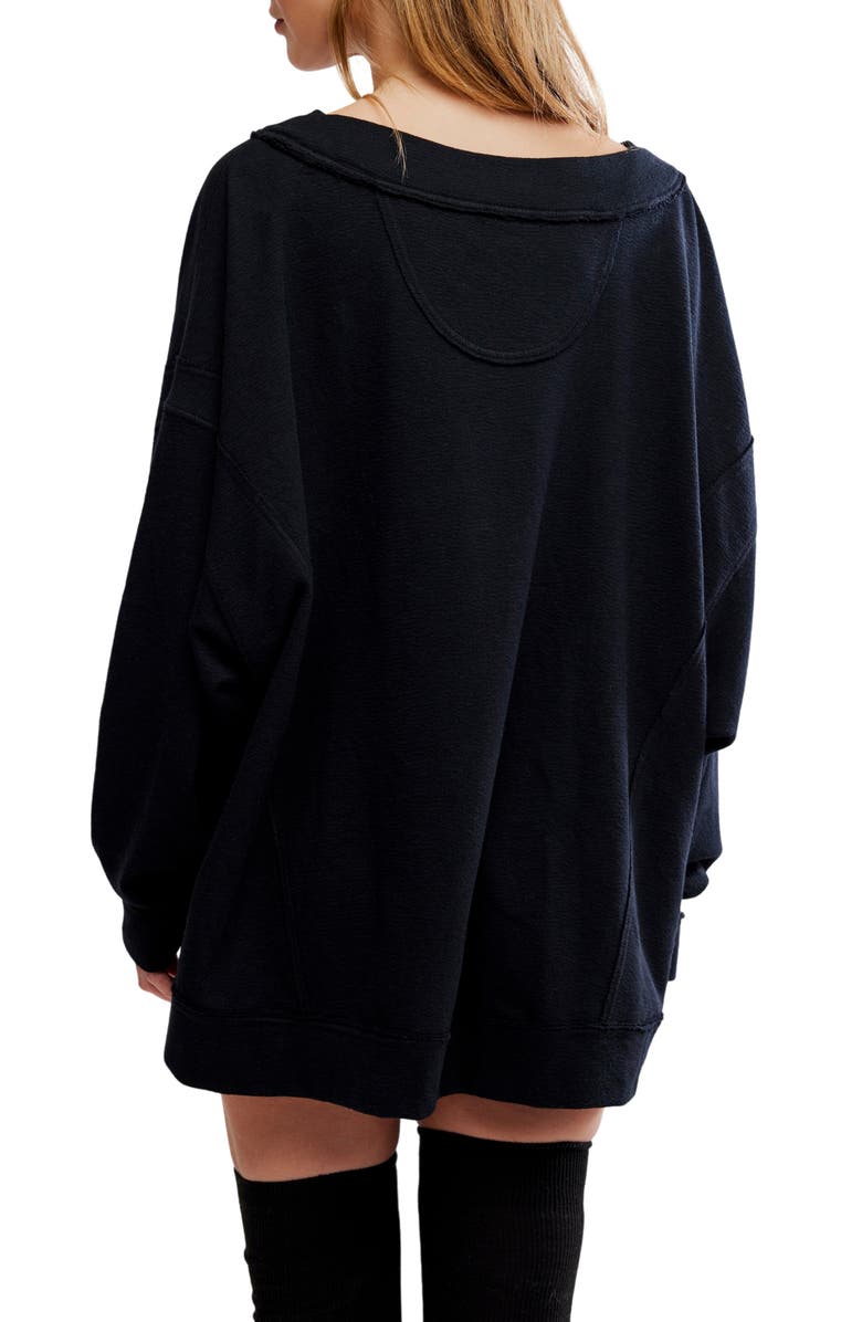 Free People Staycation Oversize Lounge Sweatshirt, Alternate, color, Black