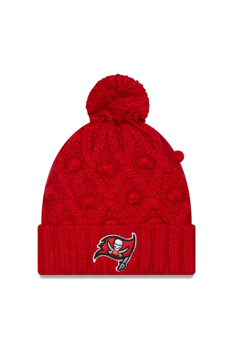 New Era Women's New Era Red Tampa Bay Buccaneers Toasty Cuffed Knit Hat with Pom, Main, color, Red