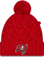 New Era Women's New Era Red Tampa Bay Buccaneers Toasty Cuffed Knit Hat with Pom