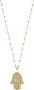 Karma and Luck Inspired Action Gold Evil Eye & Hamsa Hand Necklace