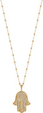 Karma and Luck Inspired Action Gold Evil Eye & Hamsa Hand Necklace