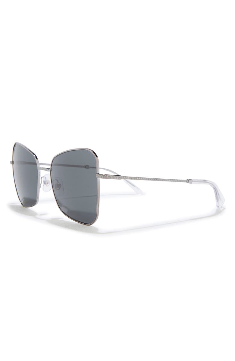 Swarovski 57mm Butterfly Sunglasses, Alternate, color, Gunmetal