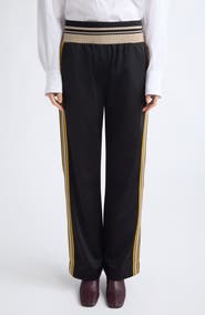 Dries Van Noten Huchisa Side Stripe Straight Leg Jersey Pants