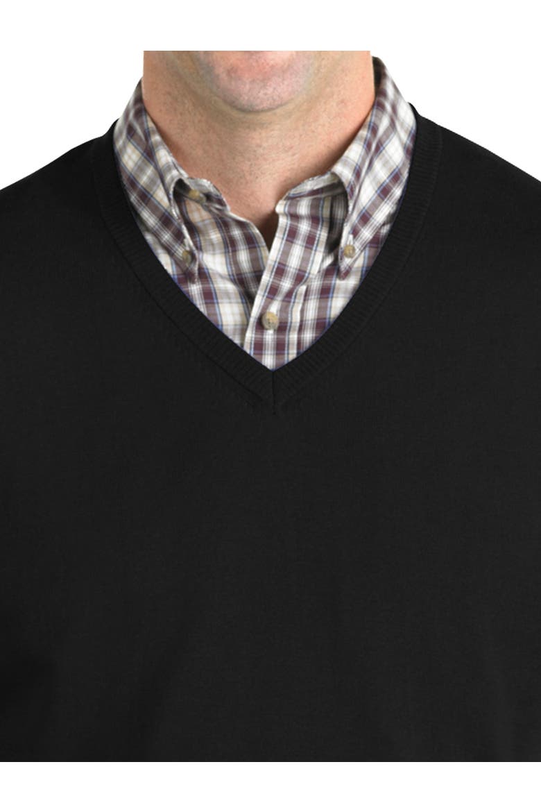 Big & Tall V-Neck Sweater Vest, Alternate, color, BLACK