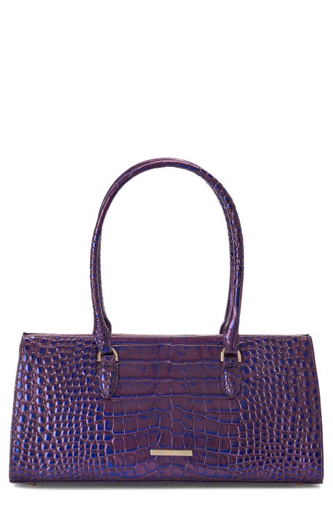 Sophia Croc Embossed Leather Satchel