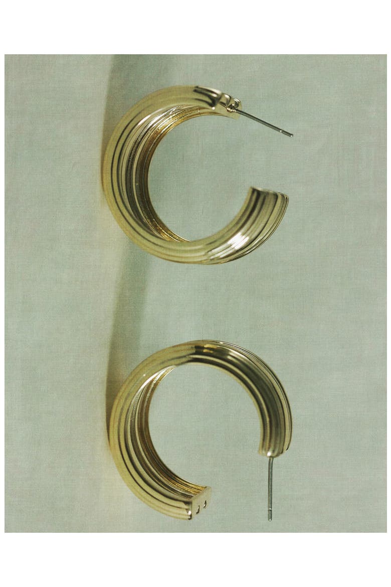 The Canyon Hoop Earrings, Alternate, color, GOLD