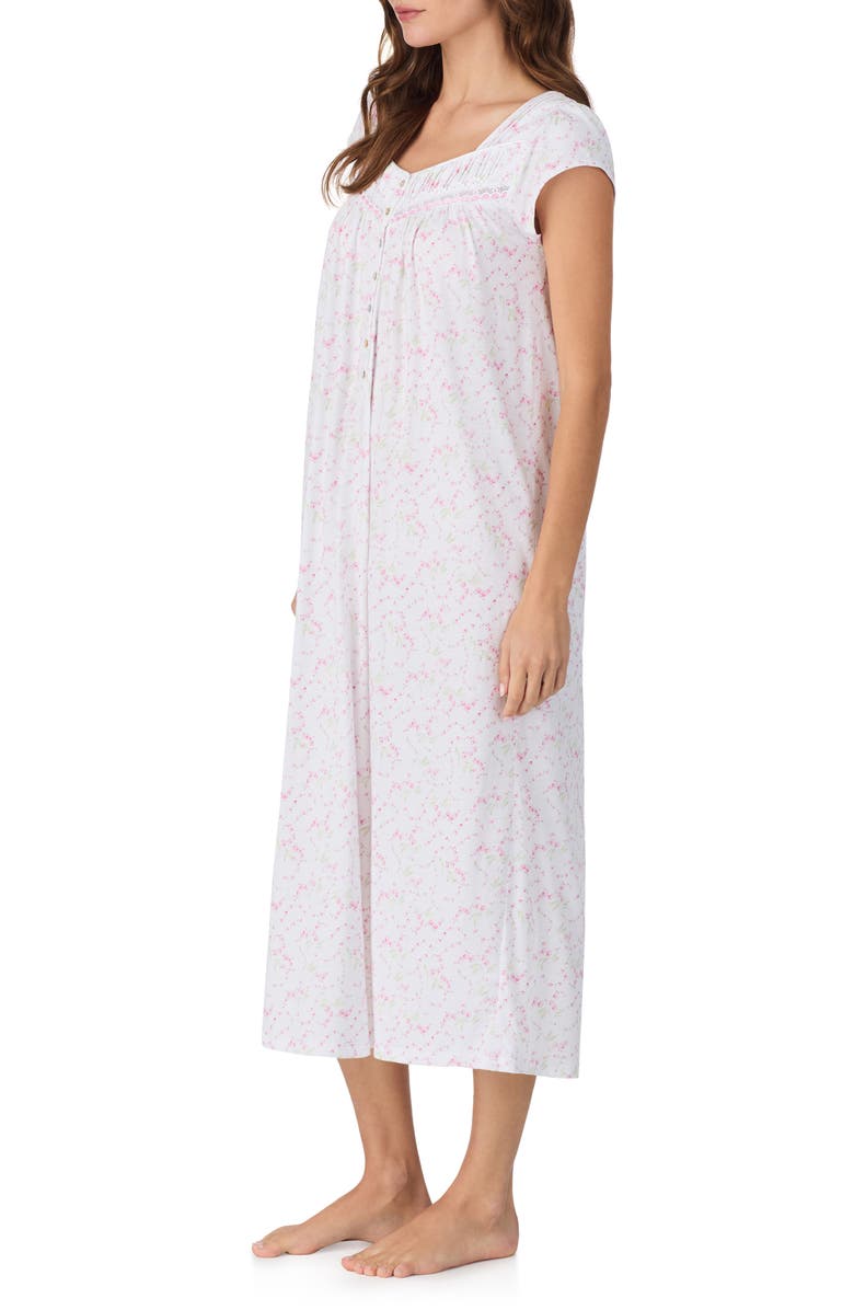 Eileen West Floral Cap Sleeve Cotton Nightgown, Alternate, color, Viney Flower