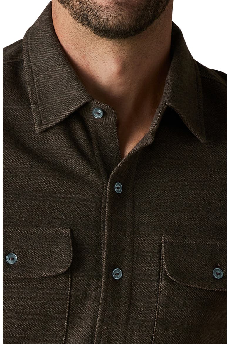 Textured Knit Long Sleeve Button-Up Shirt, Alternate, color, JAVA