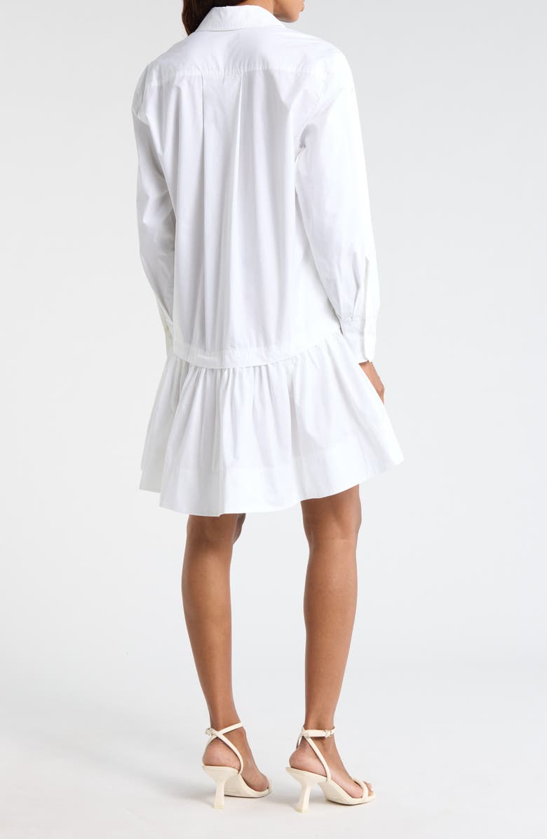 A.L.C. Brooke Long Sleeve Ruffle Cotton Shirtdress, Alternate, color, White