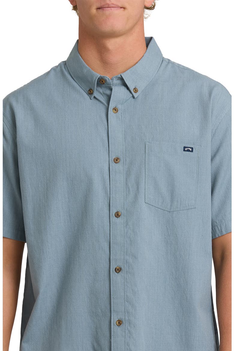 All Day Short Sleeve Button-Down Shirt, Alternate, color, OCEANA
