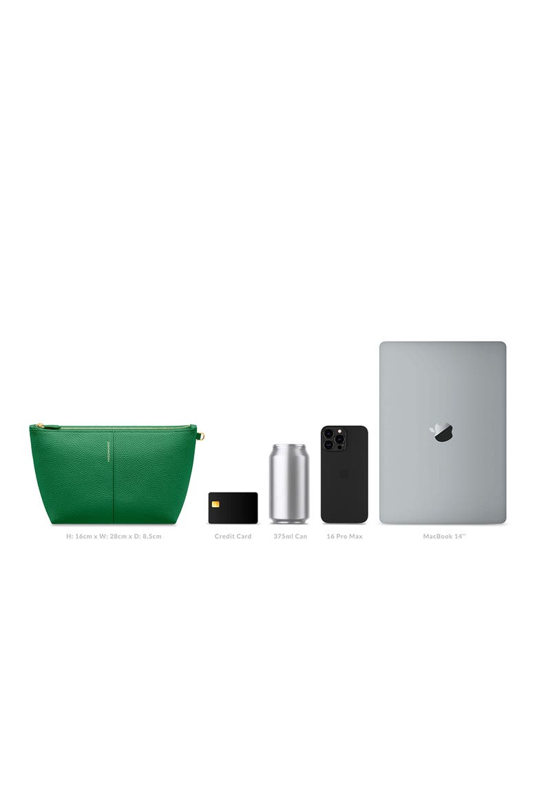 Medium Leather Flaire Pouch, Alternate, color, Emerald Green