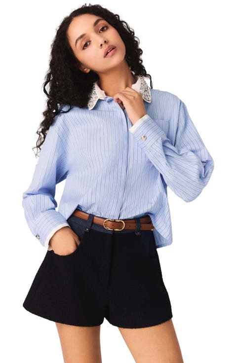 Shirt with removable jewel collar