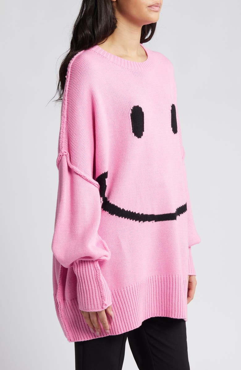 Dressed in Lala Smile Seratonin Oversize Sweater, Alternate, color, Pink
