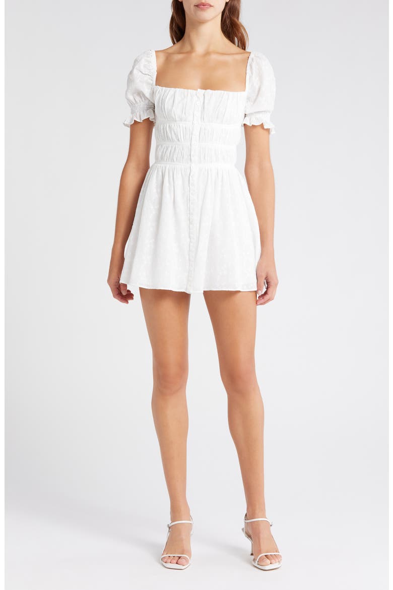 Floral Embroidered Cotton Minidress, Main, color, CLOUD
