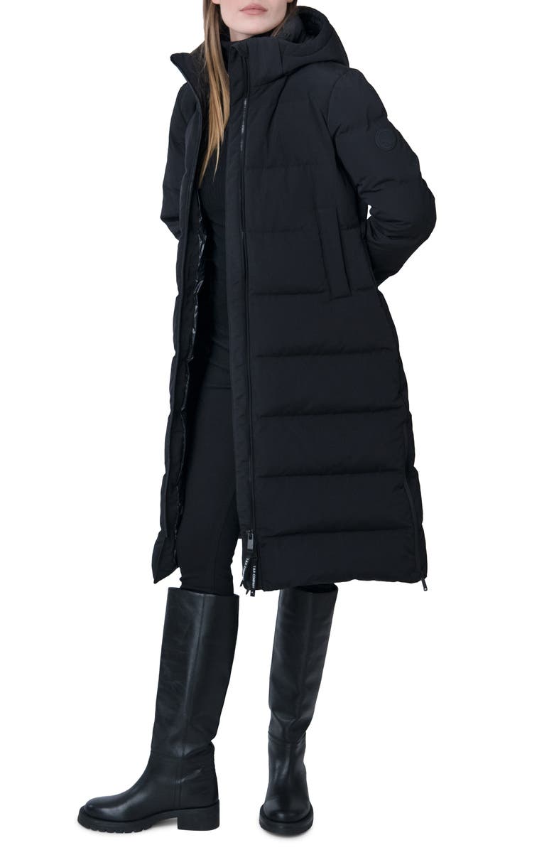 The Recycled Planet Company Lungo Recycled Longline Water Resistant Feather & Down Fill Puffer Coat, Alternate, color,