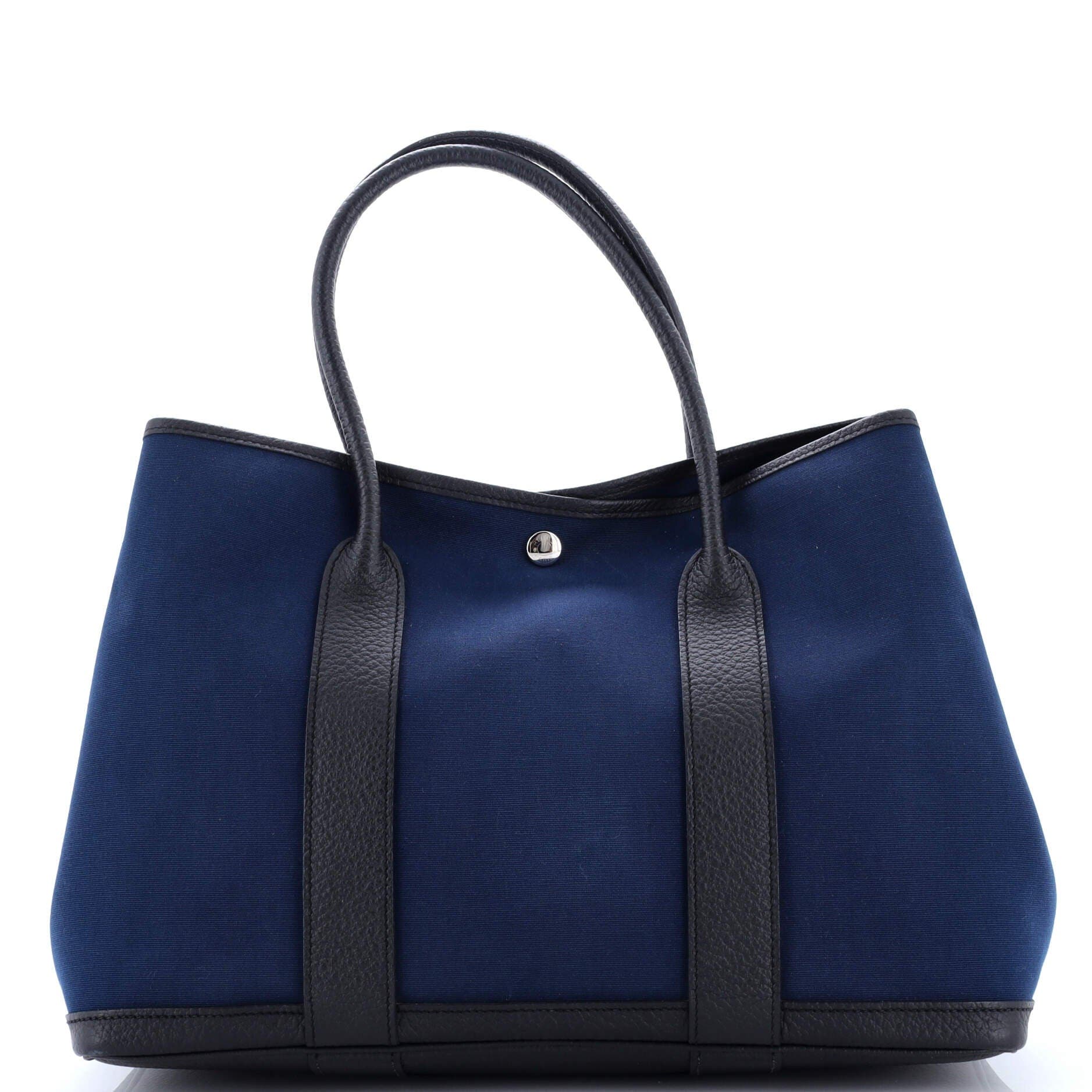 Pre-Owned Hermes Garden Party Tote Toile and Leather 36, Main, color, 