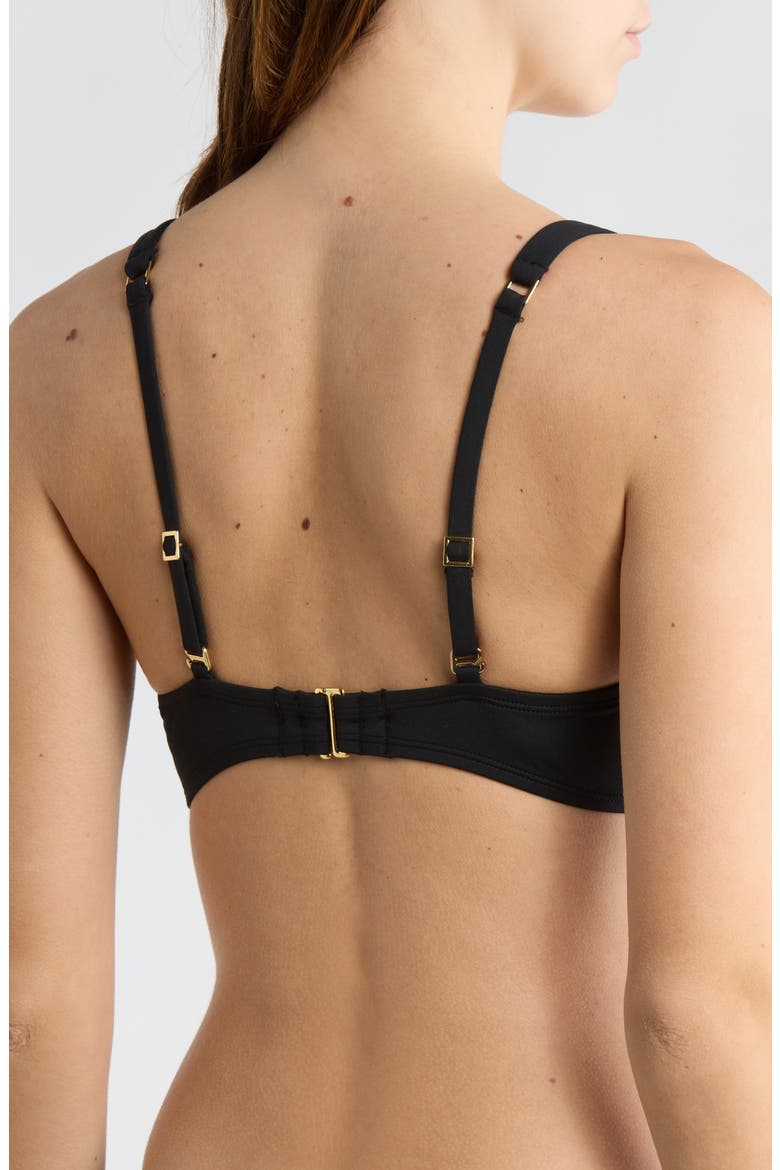 V-Neck Bikini Top, Alternate, color, BLACK