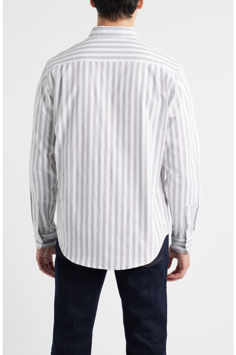 Directors Oxford Button-Up Shirt, Alternate, color, GREY STRIPE