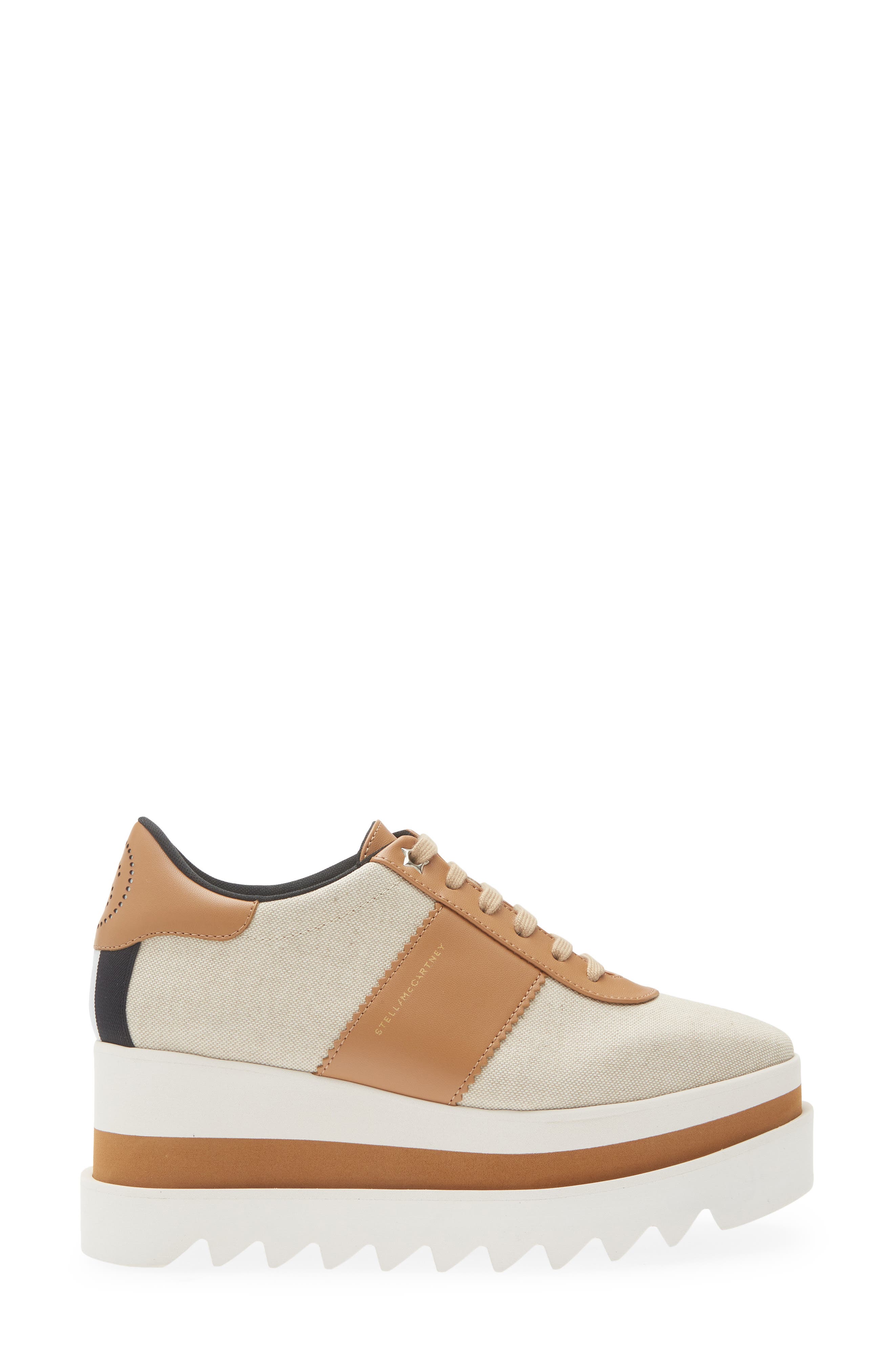 Stella McCartney Sneakelyse Platform Canvas Sneaker, Alternate, color, Ecru