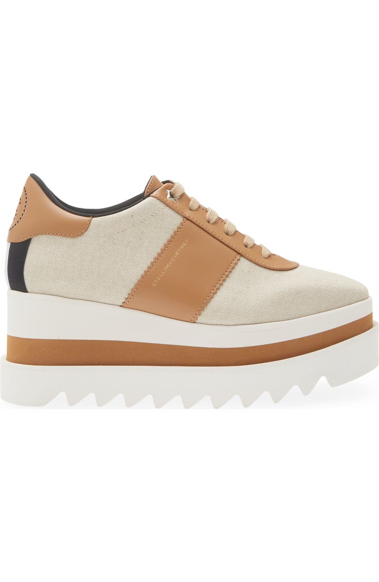 Stella McCartney Sneakelyse Platform Canvas Sneaker, Alternate, color, Ecru