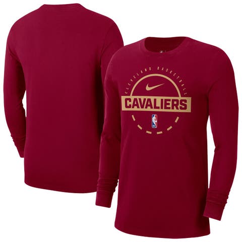 Men's Nike  Wine Cleveland Cavaliers Authentic Long Sleeve Practice T-Shirt