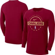 Nike Men's Nike Wine Cleveland Cavaliers Authentic Long Sleeve Practice T-Shirt