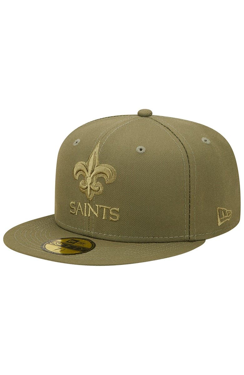 New Era Men's New Era Olive New Orleans Saints Color Pack 59FIFTY Fitted Hat, Alternate, color, 