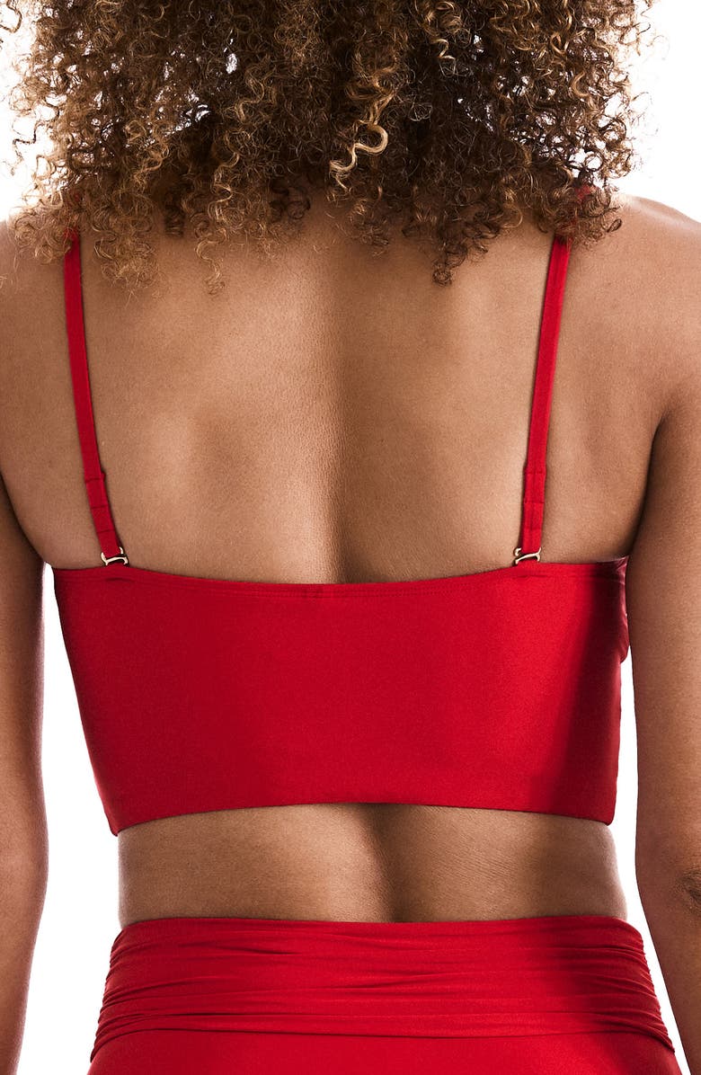 Mimi Flamingo Sonny Midkini Swim Top, Alternate, color, Cherry