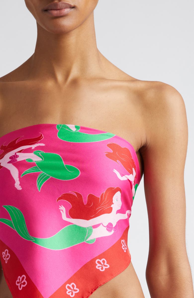 Marshall Columbia x Disney 'The Little Mermaid' Ariel Print Silk Square Scarf, Alternate, color, 