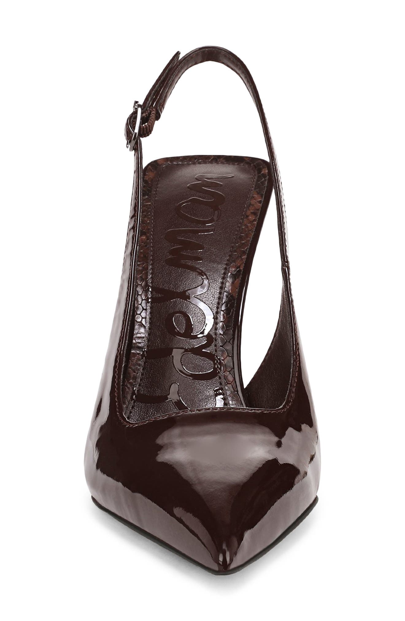 Sam Edelman Odette Pointed Toe Slingback Pump, Alternate, color, Rich Chocolate