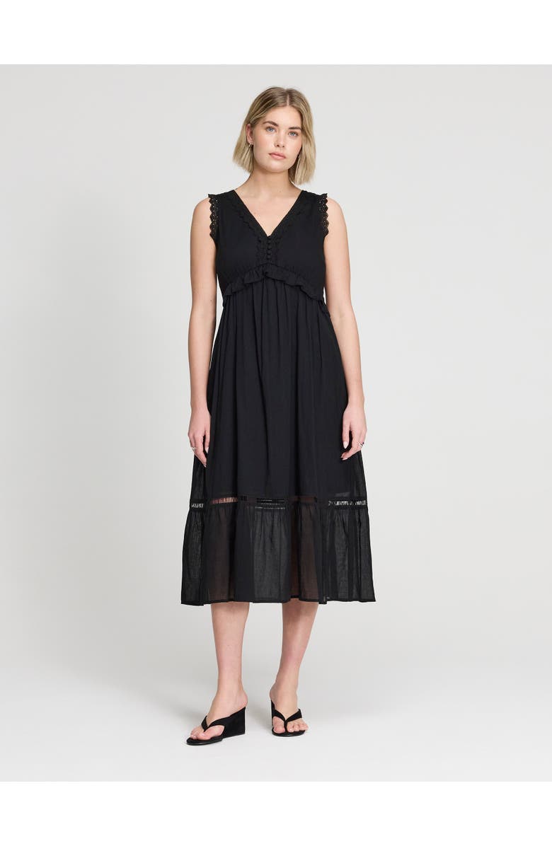 Finery London Myriam Sleeveless Cotton Midi Dress, Main, color, 
