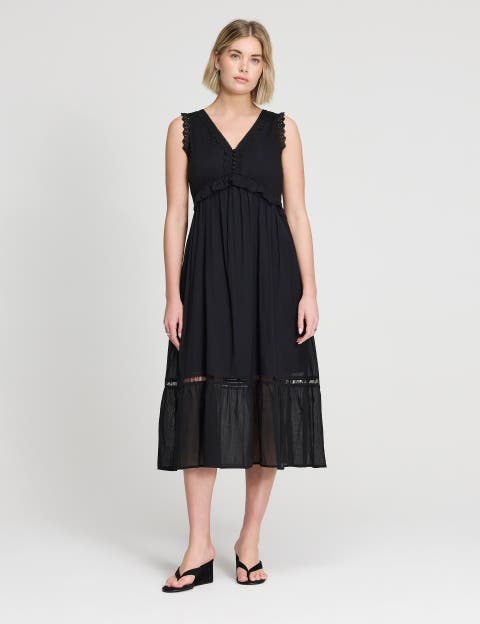 Myriam Sleeveless Cotton Midi Dress