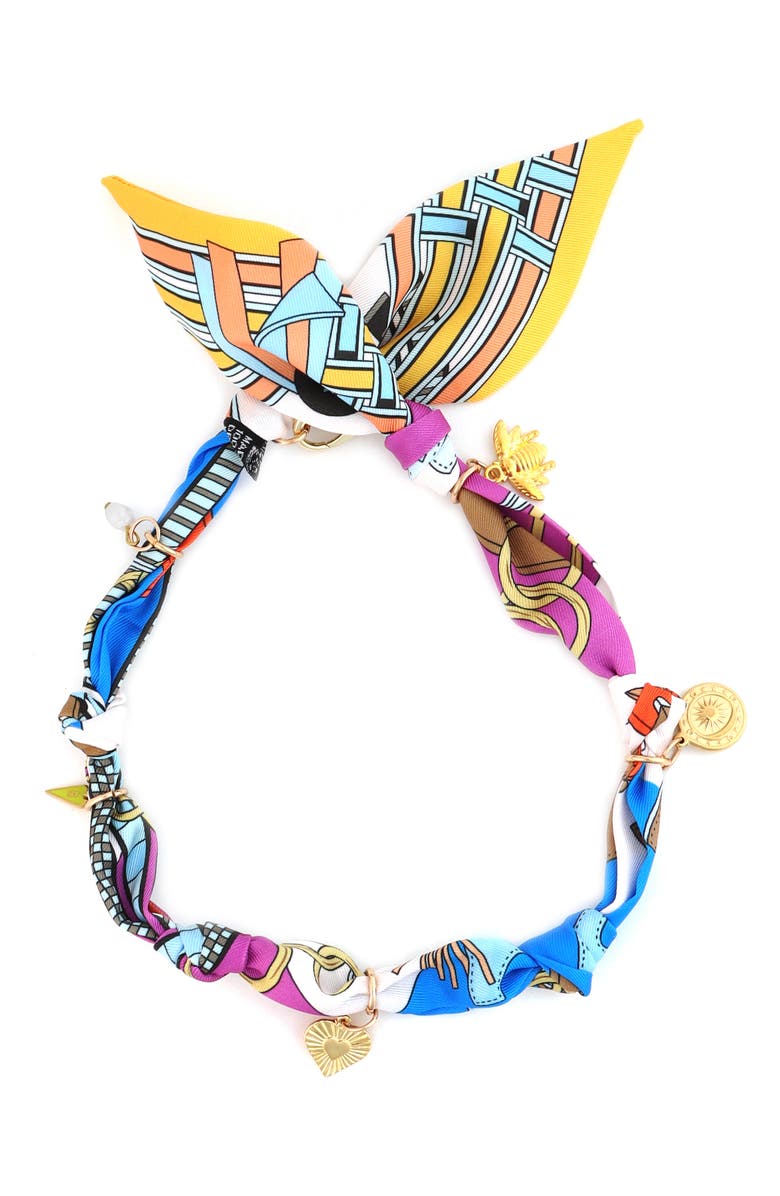 Panacea Silk Charm Necklace, Main, color, Blue Multi